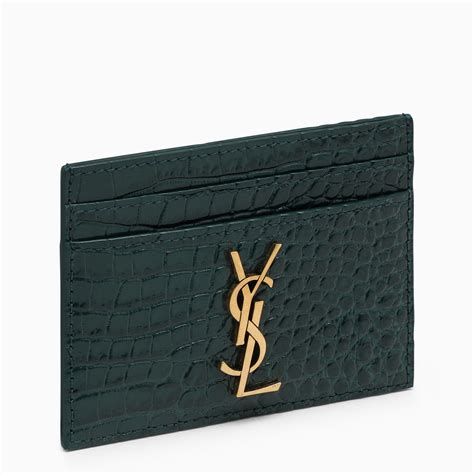 ysl petrol green card holder|saint laurent card holders.